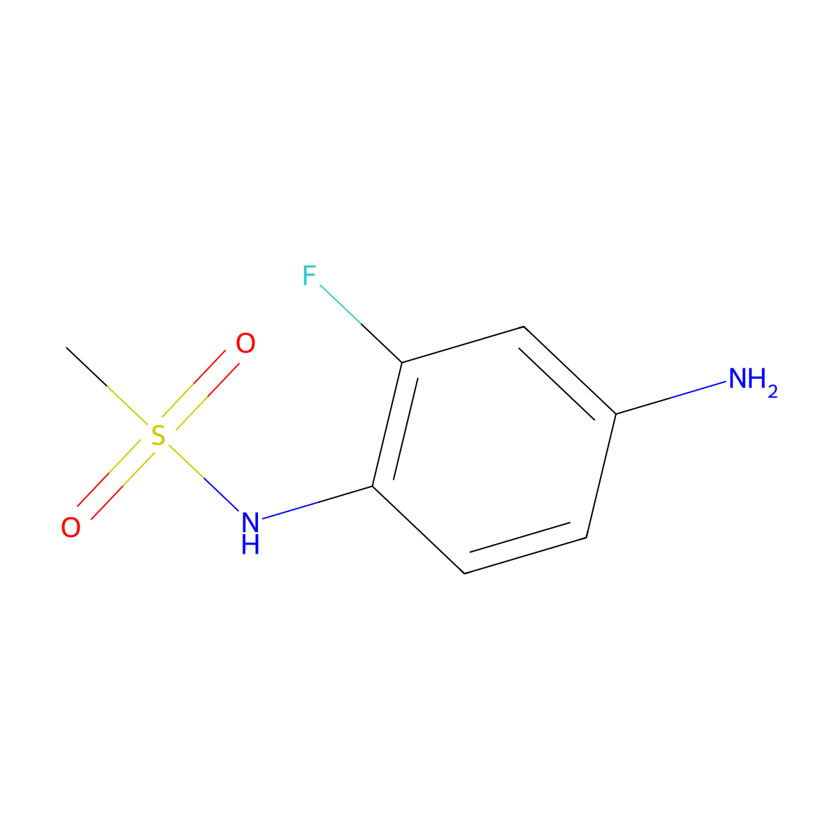 N-(4-amino-2-fluorophenyl)methanesulfonamide molecular structure, CAS 57164-97-3