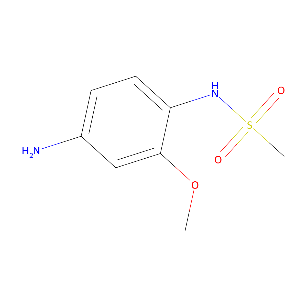 N-(4-amino-2-methoxyphenyl)methanesulfonamide molecular structure, CAS 57164-99-5