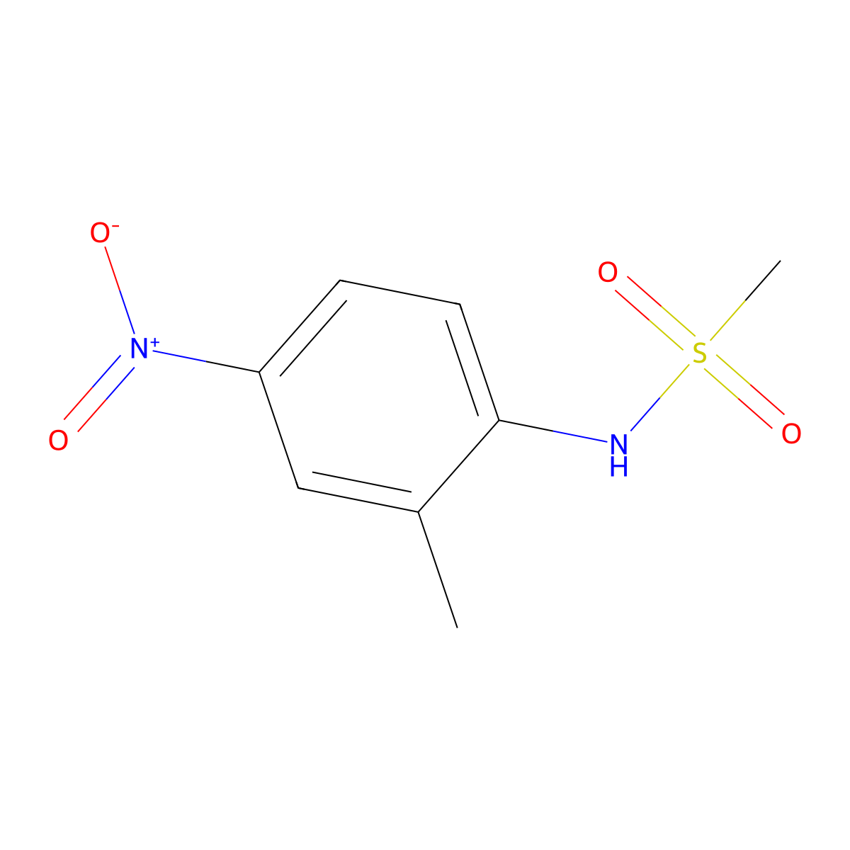 2'-Methyl-4'-nitromethanesulfonanilide molecular structure, CAS 57165-00-1