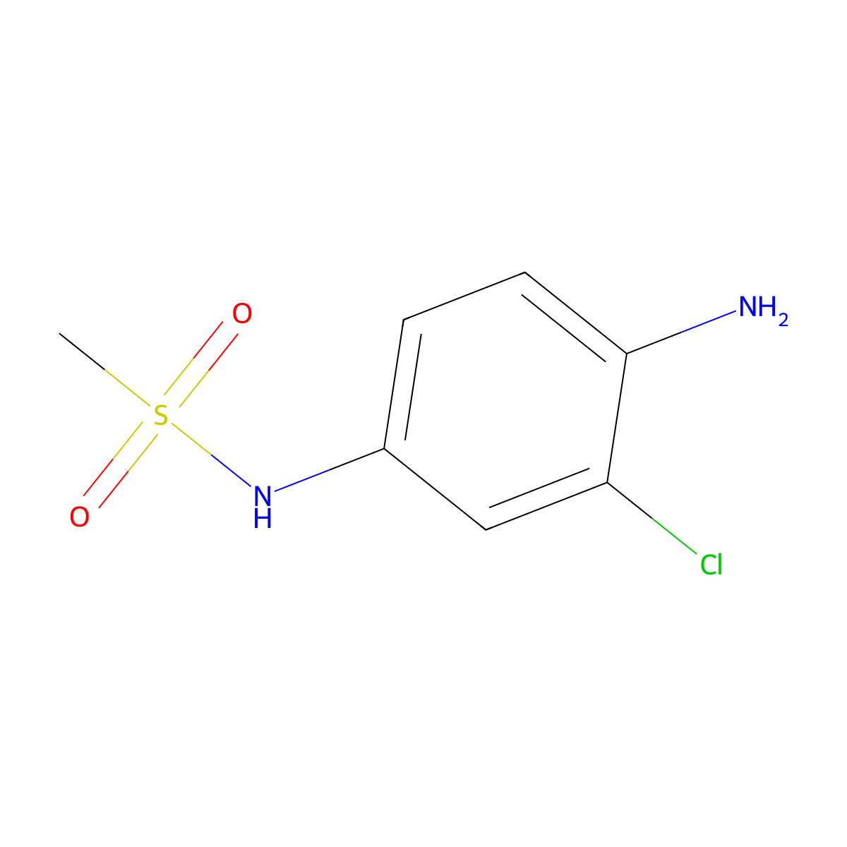 N-(4-amino-3-chlorophenyl)methanesulfonamide molecular structure, CAS 57165-03-4