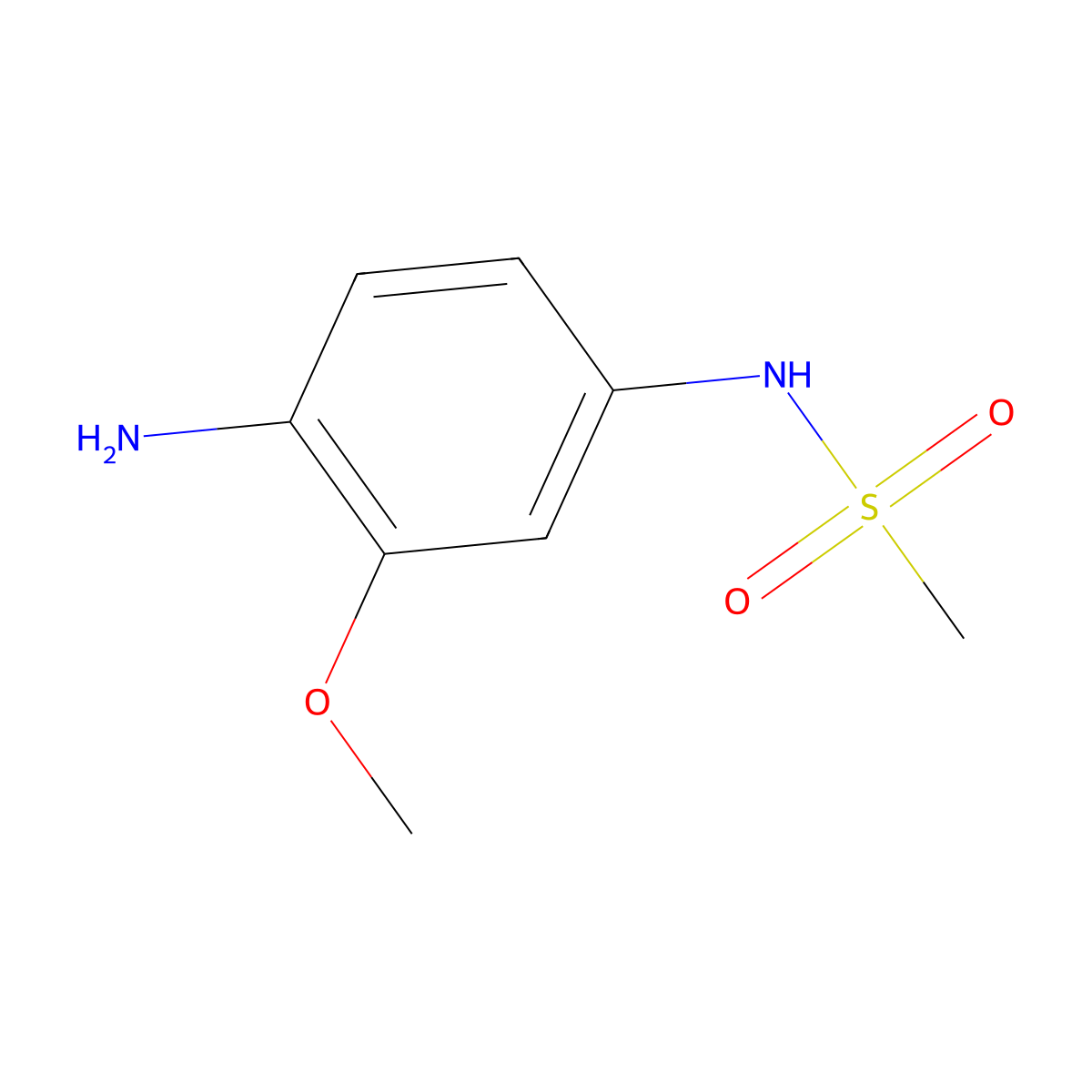 N-(4-amino-3-methoxyphenyl)methanesulfonamide molecular structure, CAS 57165-06-7
