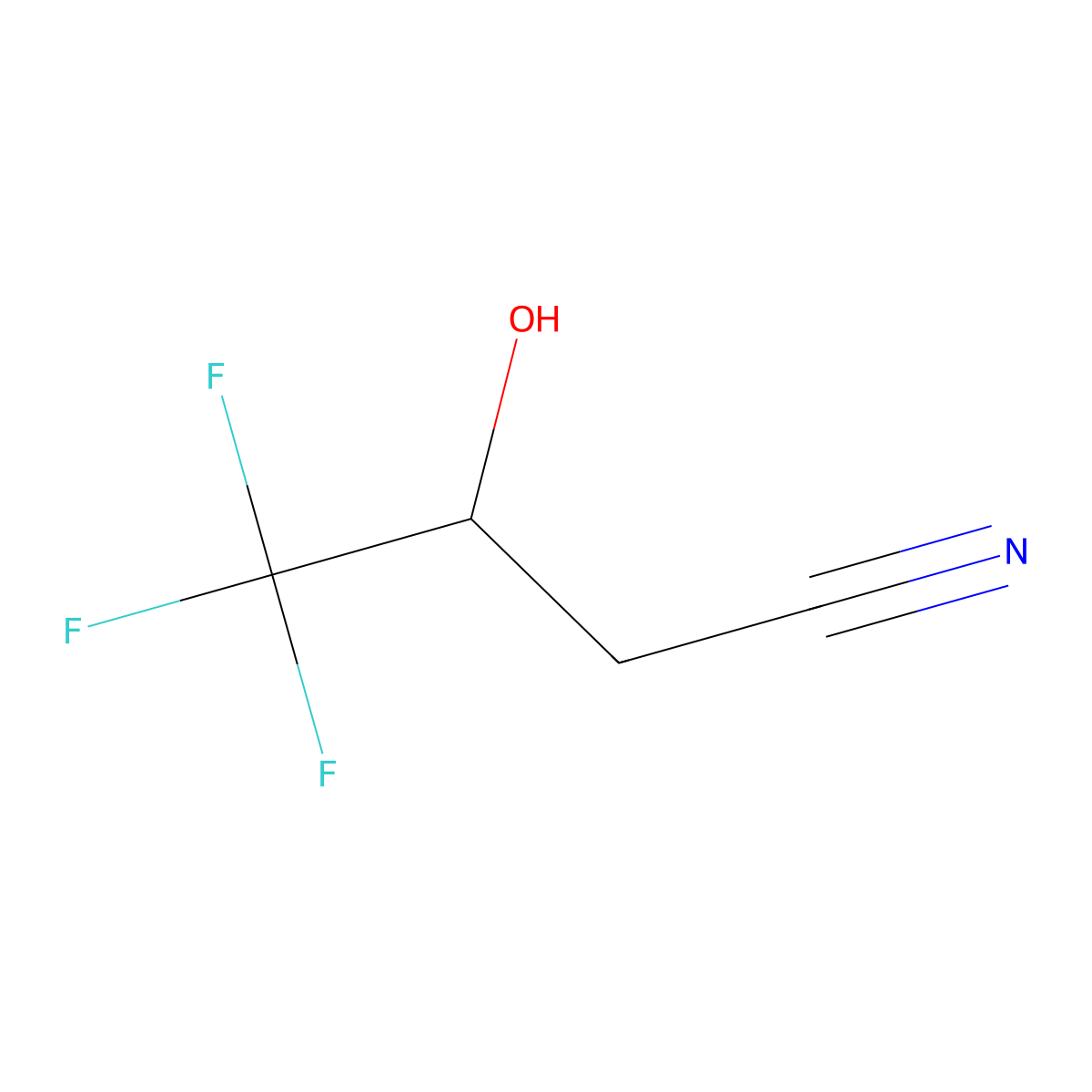 4,4,4-Trifluoro-3-hydroxybutanenitrile molecular structure, CAS 57165-85-2