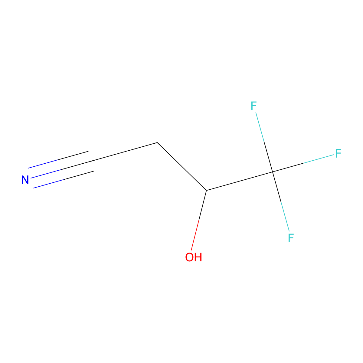 4,4,4-Trifluoro-3-hydroxybutanenitrile molecular structure, CAS 57165-85-2