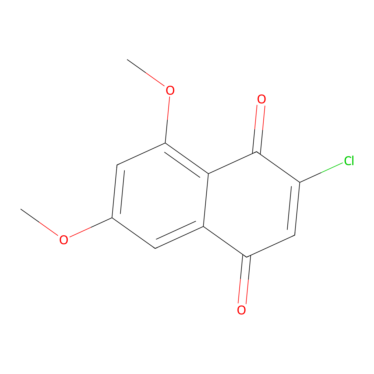 1,4-Naphthalenedione, 2-chloro-6,8-dimethoxy- molecular structure, CAS 57165-99-8