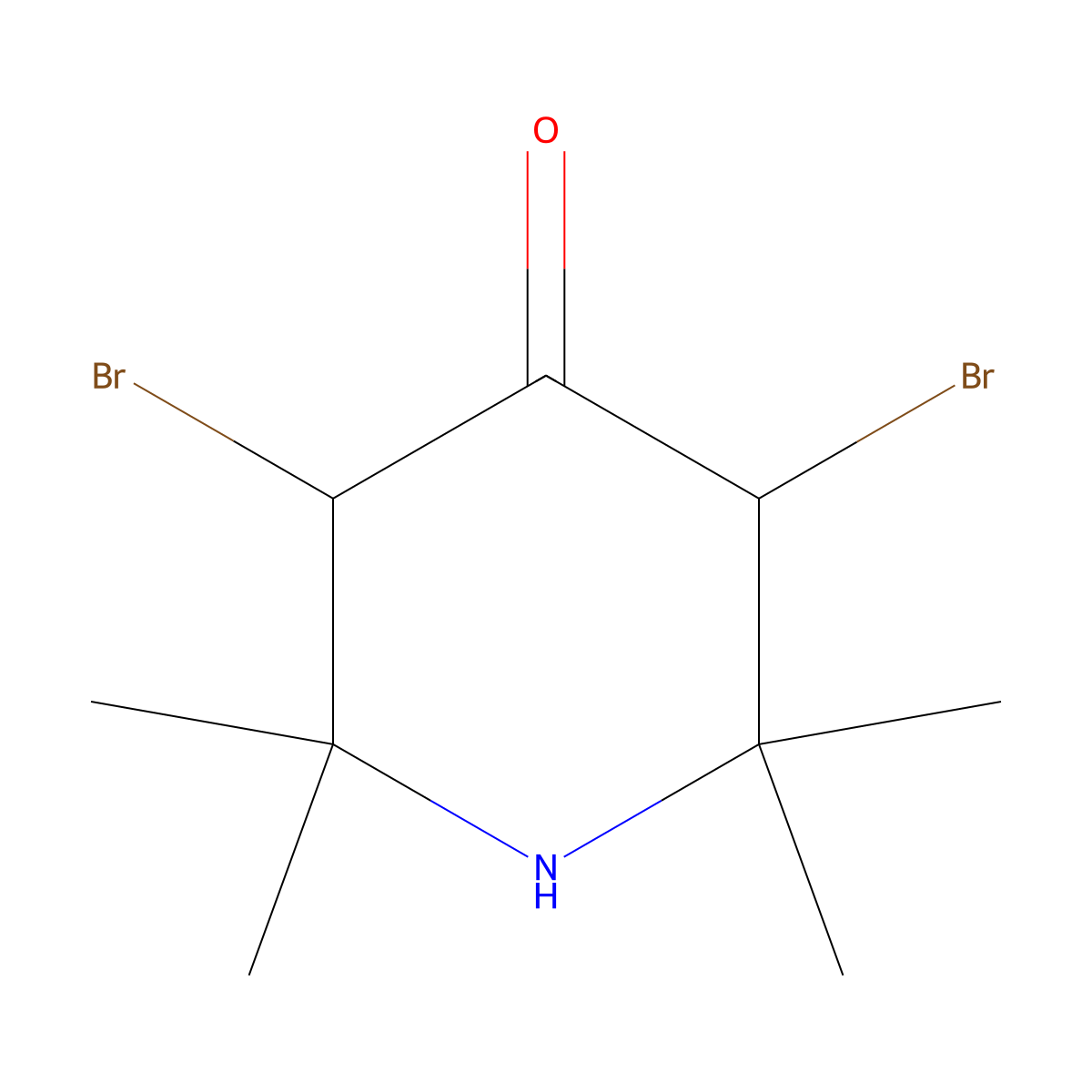 3,5-Dibromo-2,2,6,6-tetramethylpiperidin-4-one molecular structure, CAS 57167-75-6