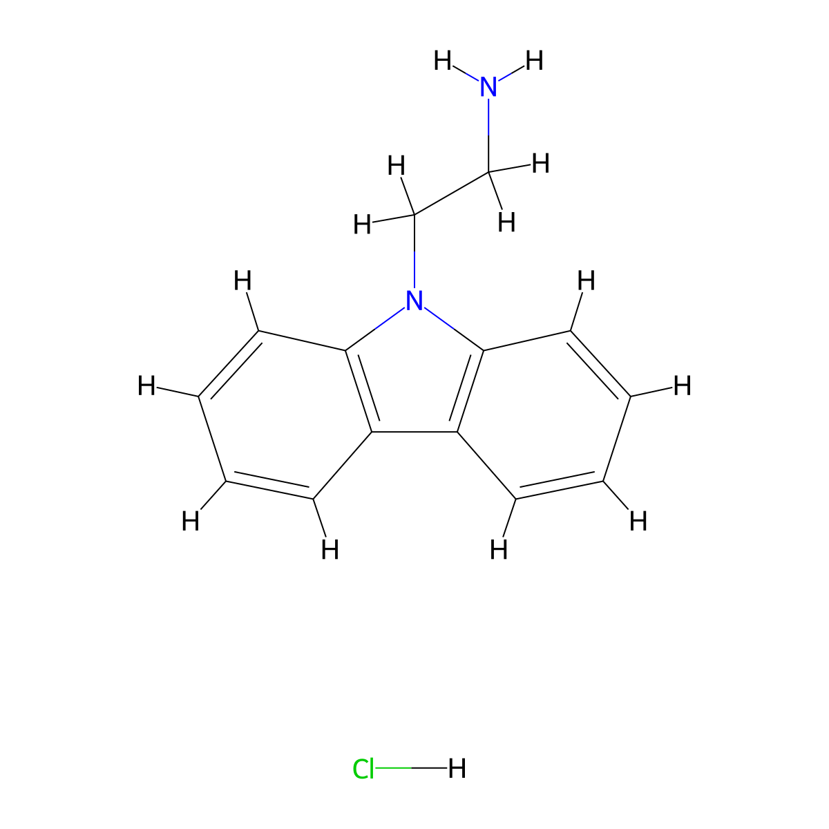 2-(9H-carbazol-9-yl)ethan-1-amine hydrochloride molecular structure, CAS 57168-24-8