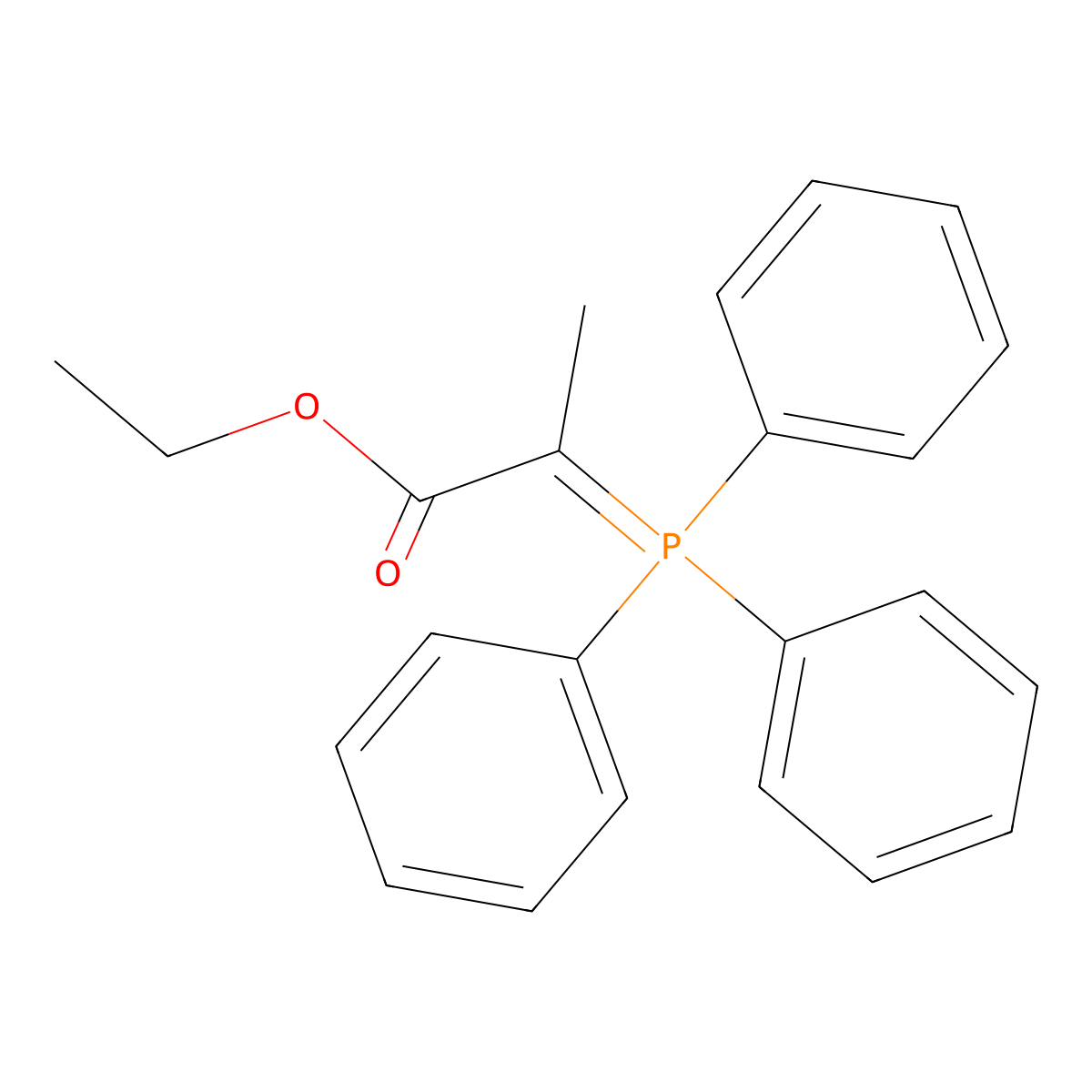 Ethyl 2-(triphenylphosphoranylidene)propionate molecular structure, CAS 5717-37-3