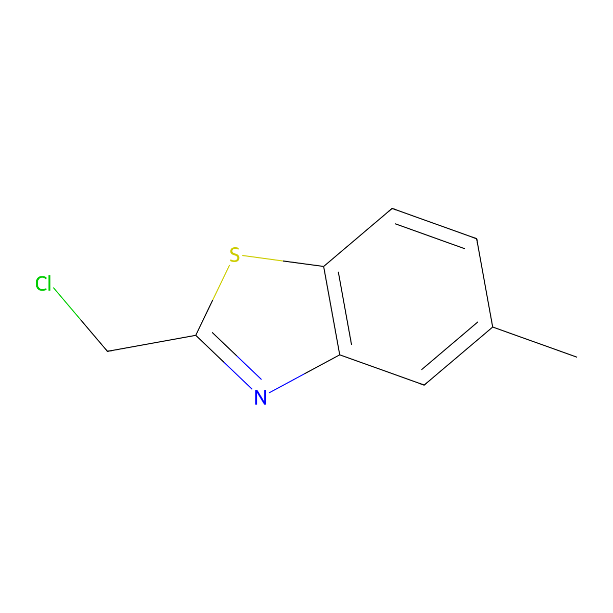 2-(Chloromethyl)-5-methyl-1,3-benzothiazole molecular structure, CAS 5717-91-9