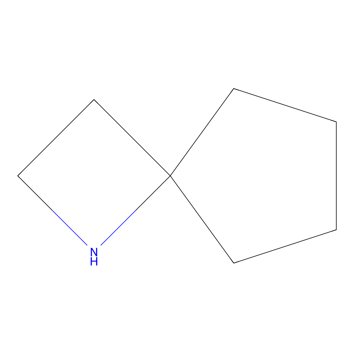 1-Azaspiro(3.4)octane molecular structure, CAS 57174-62-6