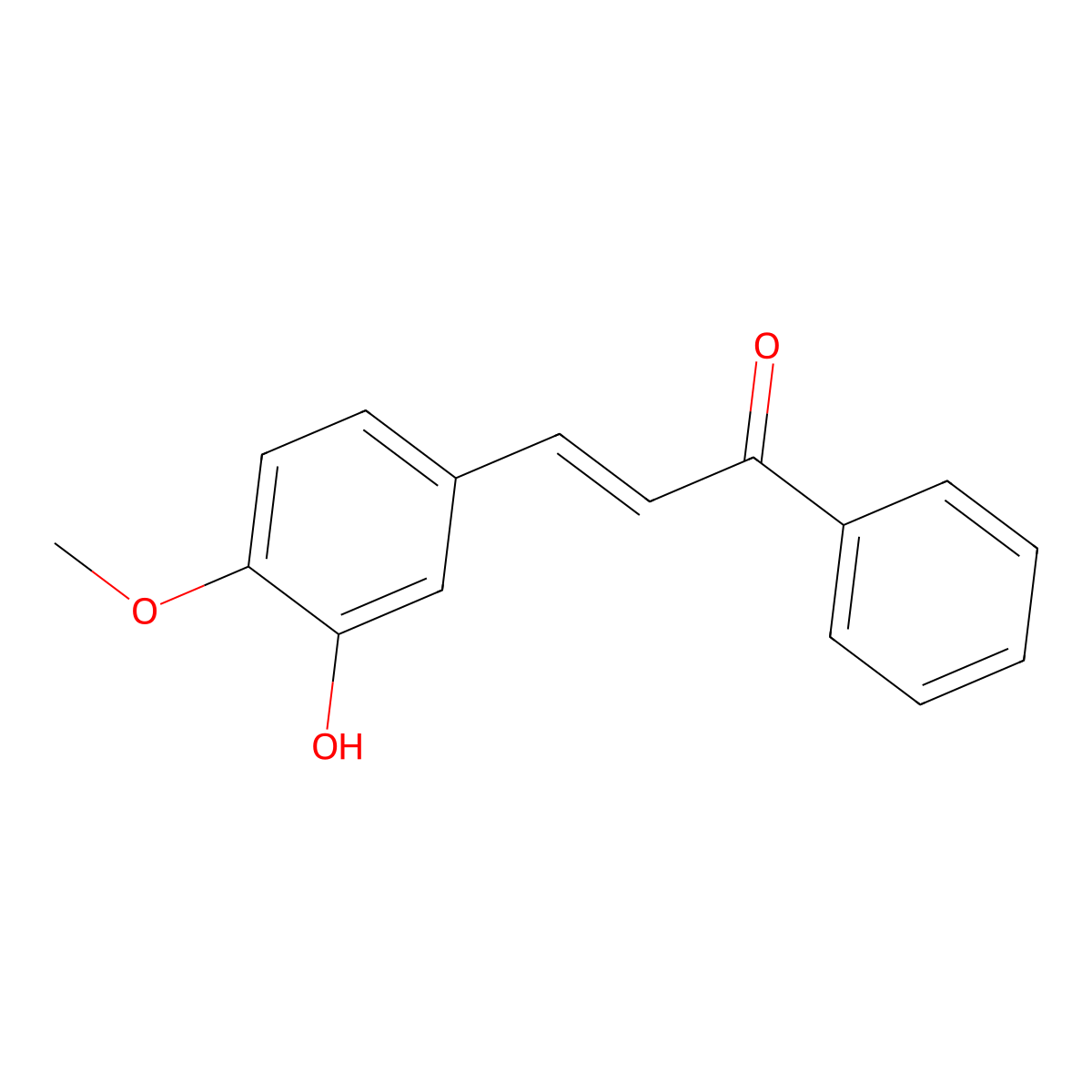 3-(3-Hydroxy-4-methoxyphenyl)-1-phenylprop-2-en-1-one molecular structure, CAS 57178-85-5