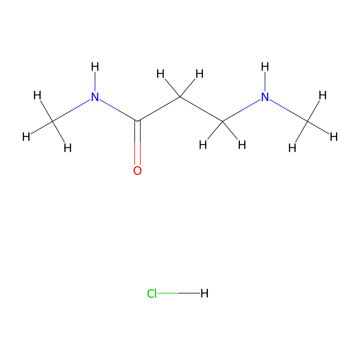 N-Methyl-3-(methylamino)propanamide hydrochloride molecular structure, CAS 57180-63-9