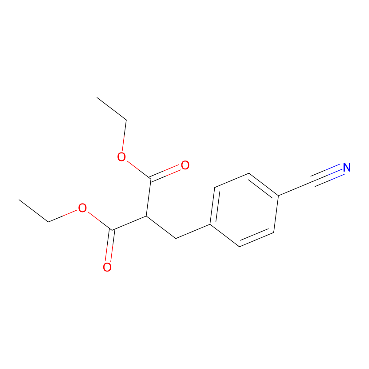 Diethyl 2-(4-cyanobenzyl)malonate molecular structure, CAS 57180-99-1