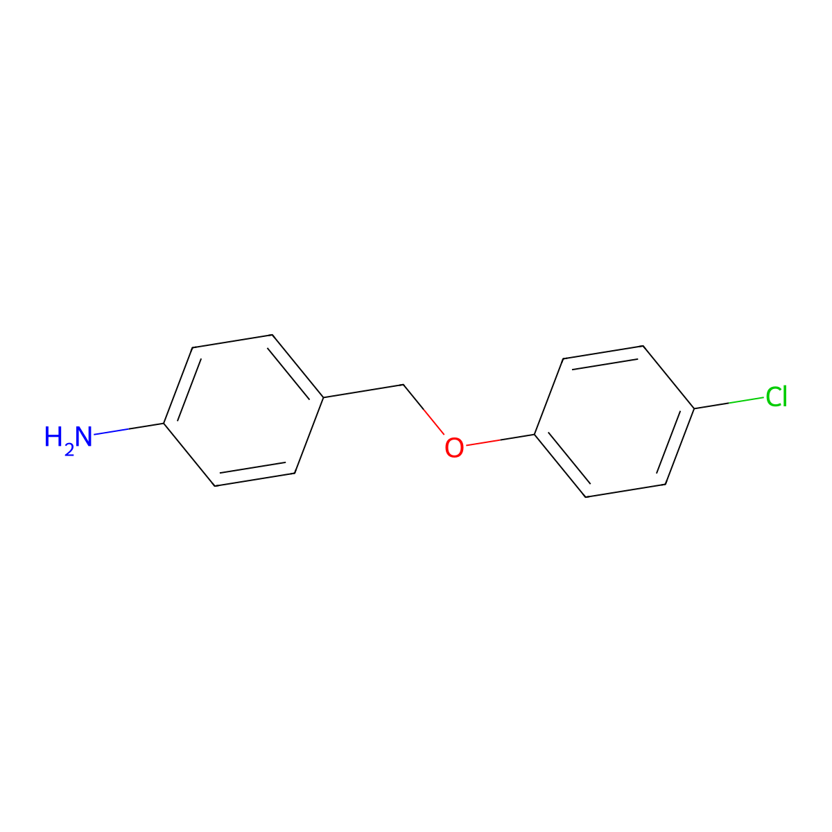 4-((4-Chlorophenoxy)methyl)aniline molecular structure, CAS 57181-05-2