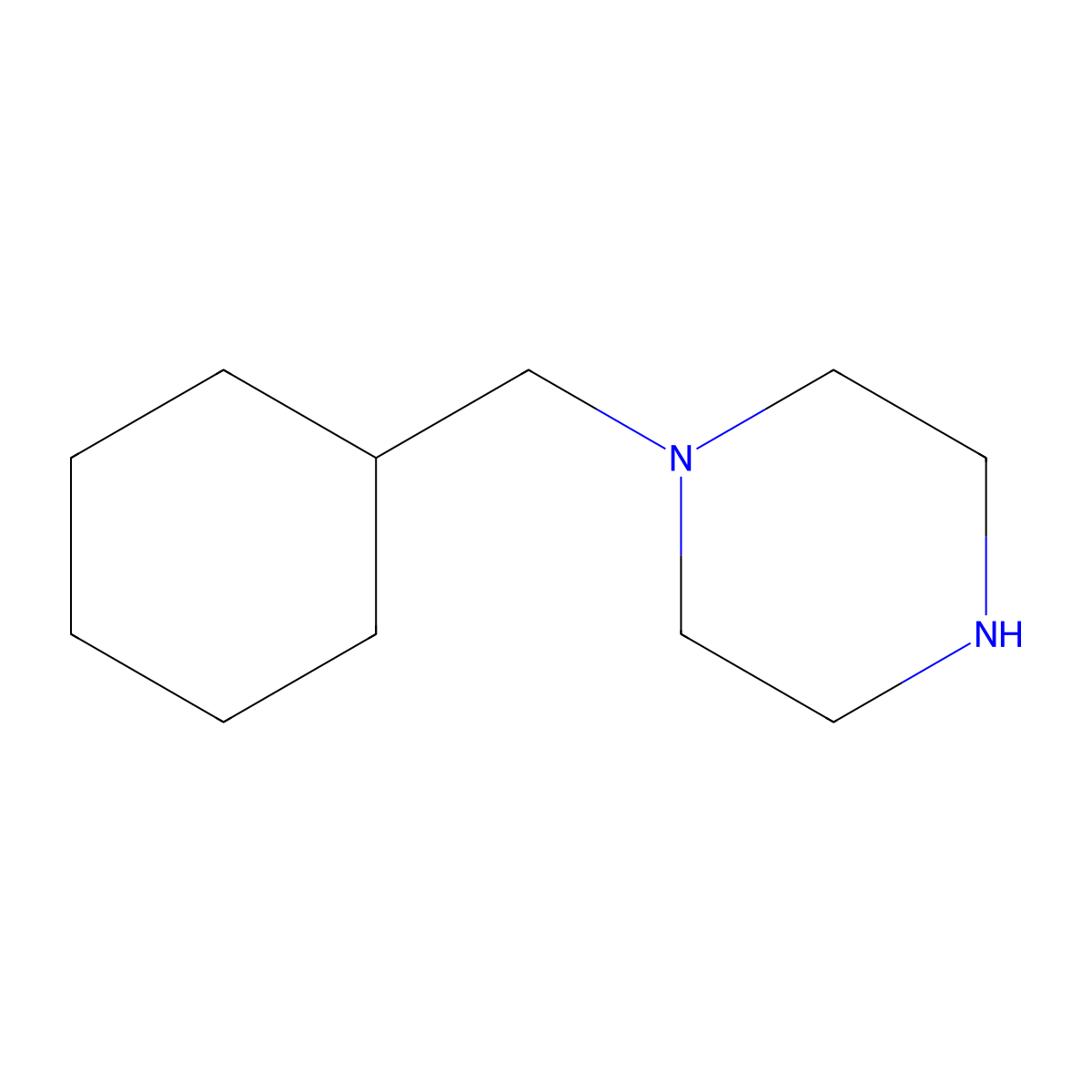 1-(Cyclohexylmethyl)piperazine molecular structure, CAS 57184-23-3