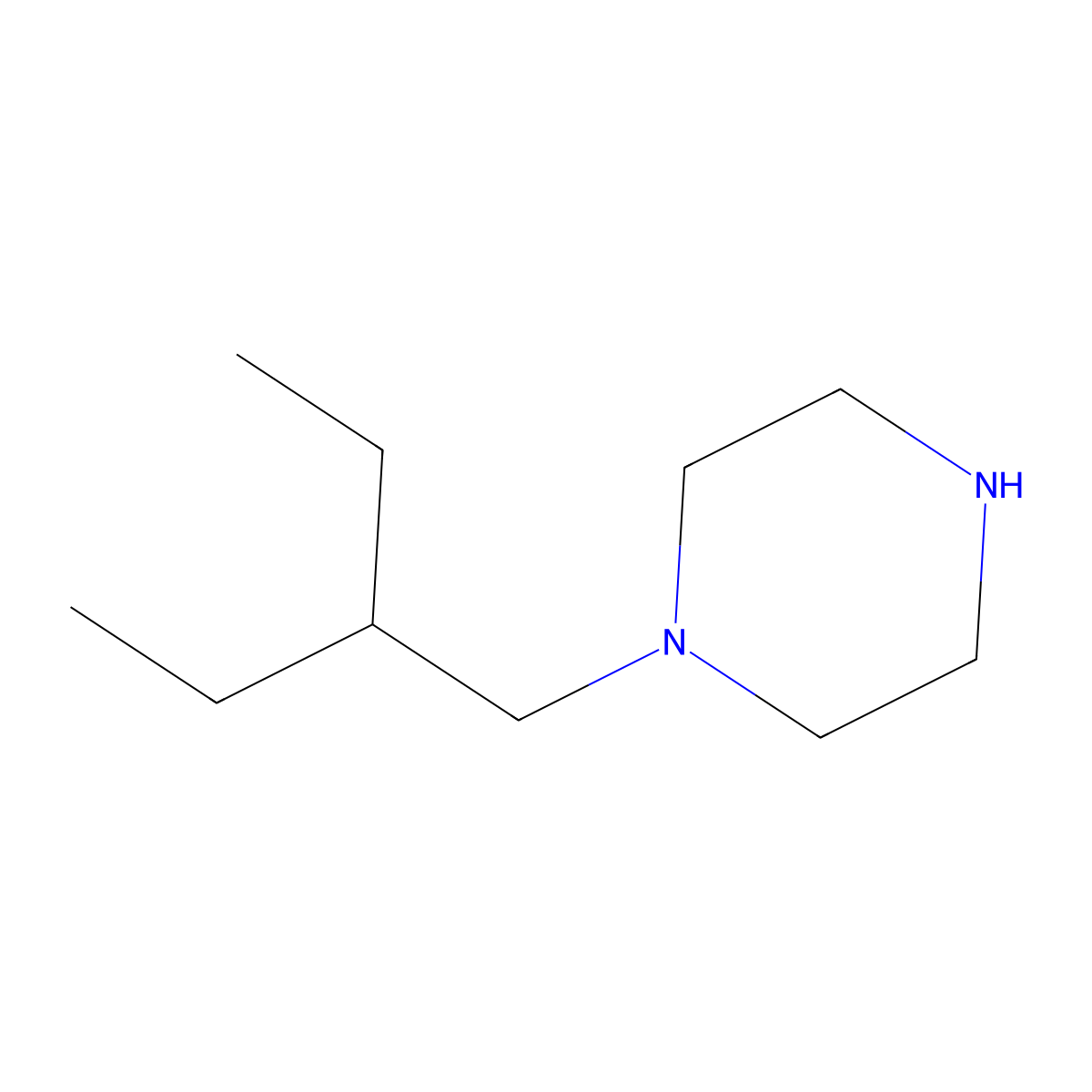 1-(2-Ethylbutyl)piperazine molecular structure, CAS 57184-38-0