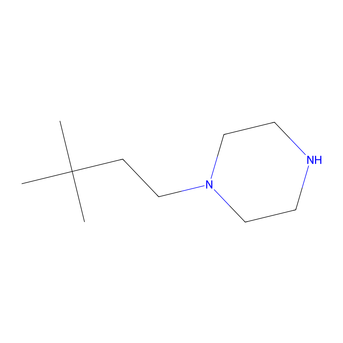1-(3,3-Dimethylbutyl)piperazine molecular structure, CAS 57184-51-7