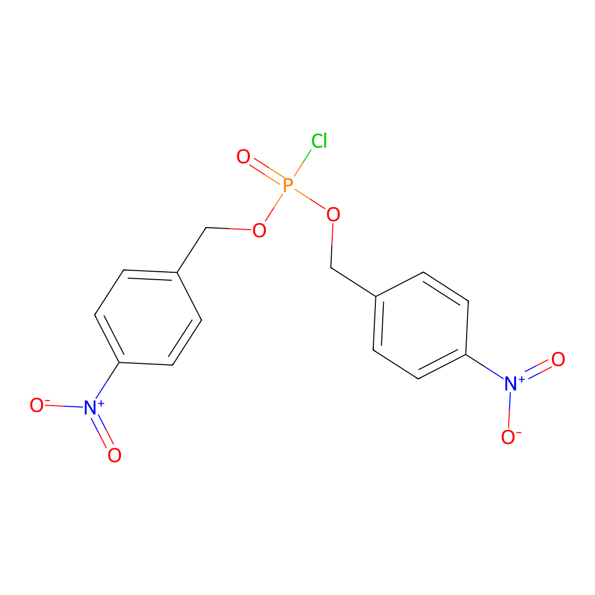 Bis(4-nitrobenzyl) phosphorochloridate molecular structure, CAS 57188-46-2