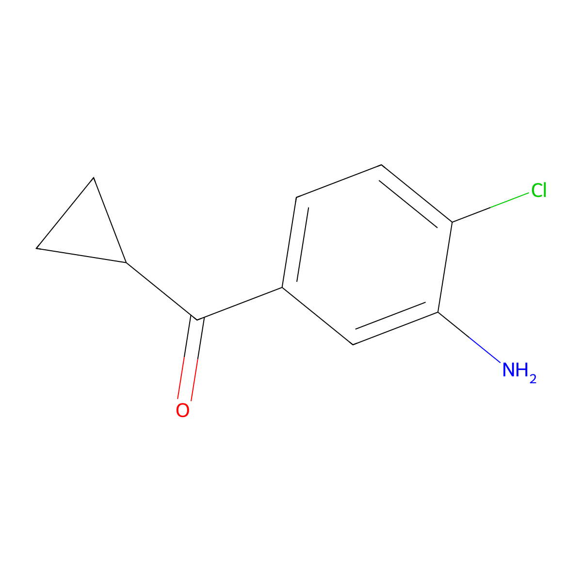 (3-Amino-4-chlorophenyl)(cyclopropyl)methanone molecular structure, CAS 57189-92-1