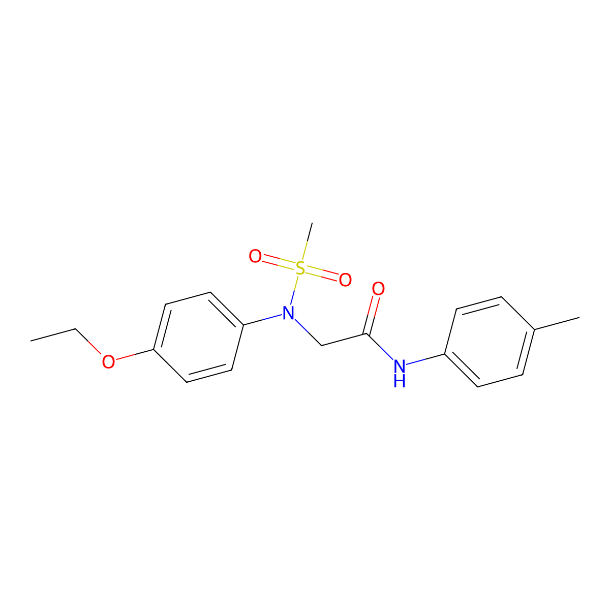 2-(4-ethoxy-N-methylsulfonylanilino)-N-(4-methylphenyl)acetamide molecular structure, CAS 5719-35-7