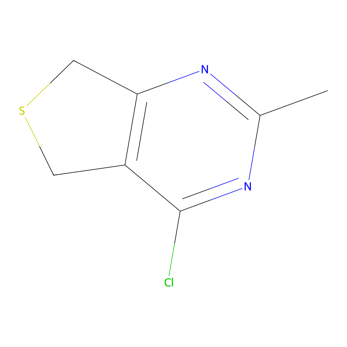 4-Chloro-5,7-dihydro-2-methylthieno(3,4-d)pyrimidine molecular structure, CAS 5719-46-0