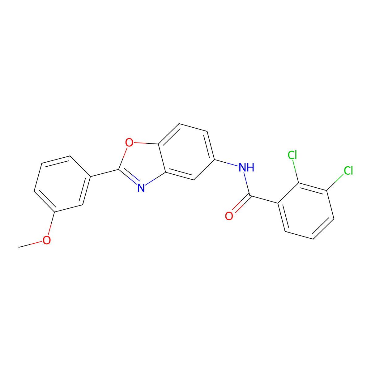 2,3-dichloro-N-[2-(3-methoxyphenyl)-1,3-benzoxazol-5-yl]benzamide molecular structure, CAS 5719-70-0