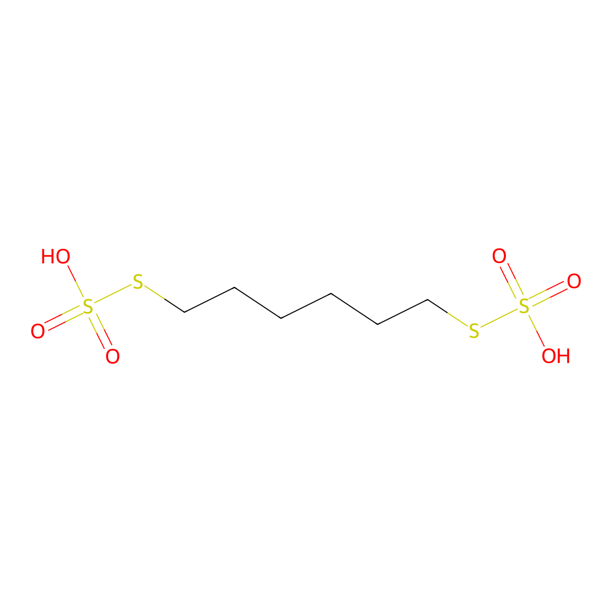 S,S'-hexane-1,6-diyl bis(hydrogen sulfurothioate) molecular structure, CAS 5719-73-3