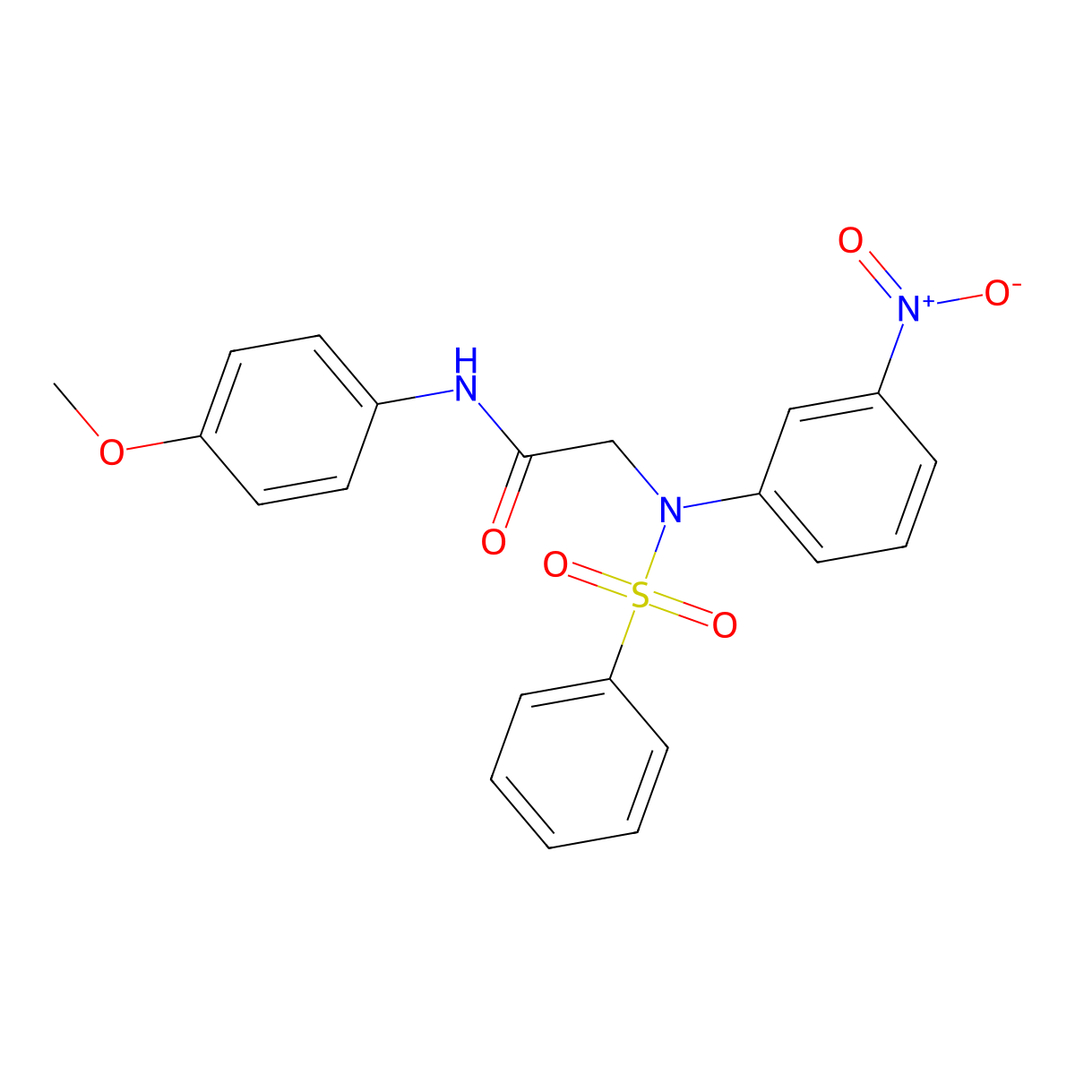 2-[N-(benzenesulfonyl)-3-nitroanilino]-N-(4-methoxyphenyl)acetamide molecular structure, CAS 5719-79-9