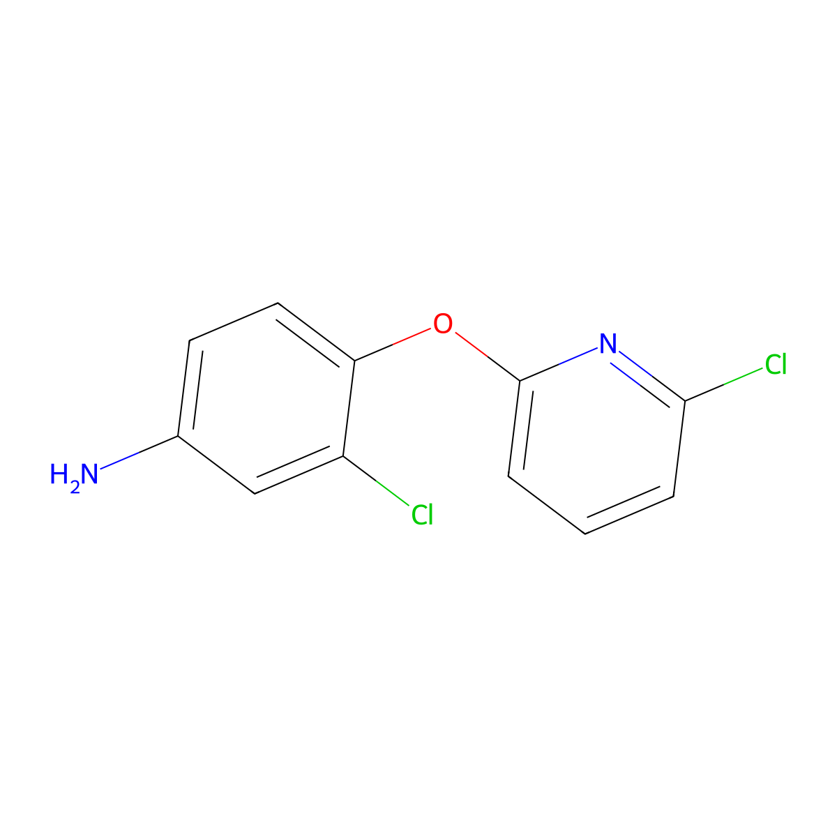 3-Chloro-4-[(6-chloropyridin-2-yl)oxy]aniline molecular structure, CAS 57191-34-1