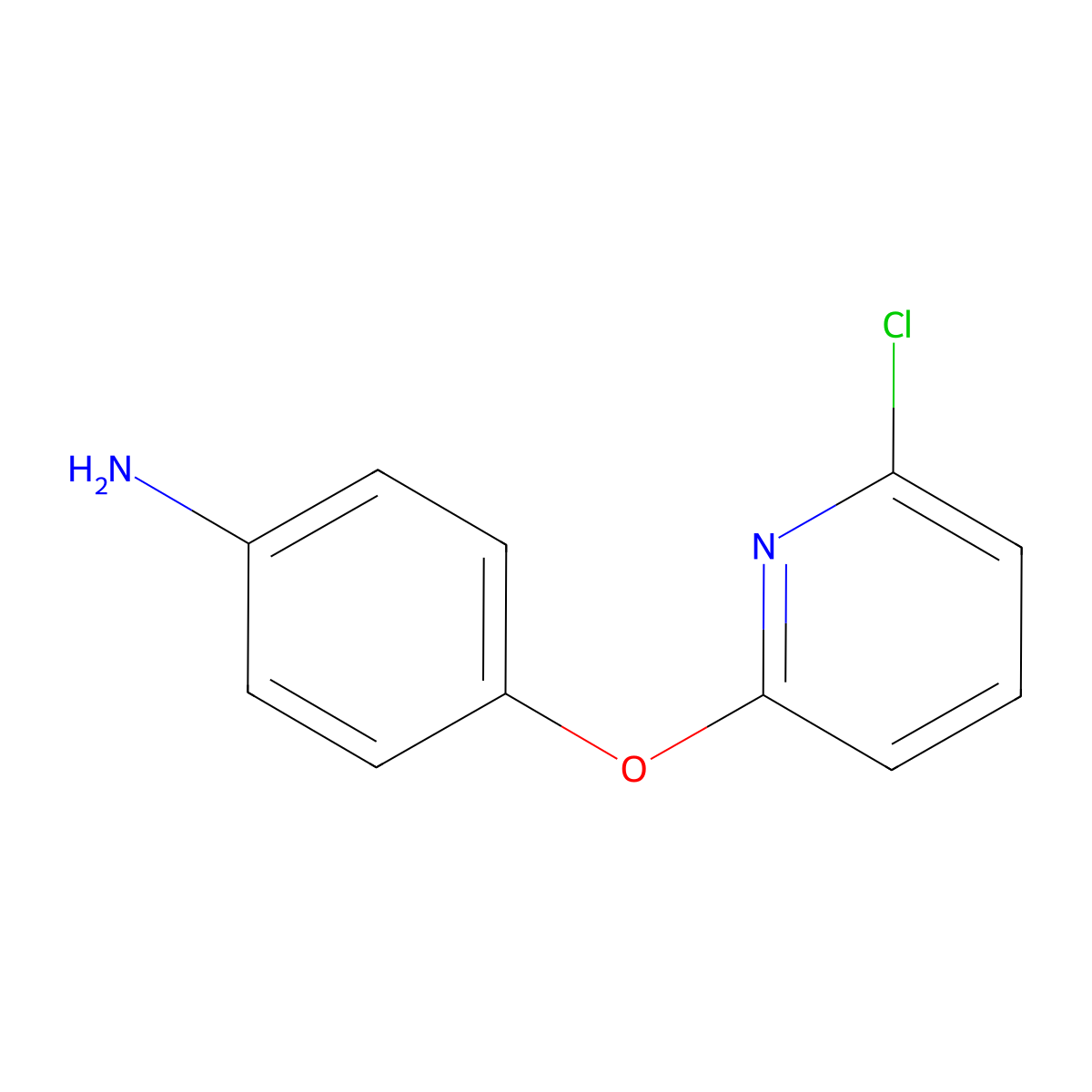 Benzenamine, 4-[(6-chloro-2-pyridinyl)oxy]- molecular structure, CAS 57191-37-4