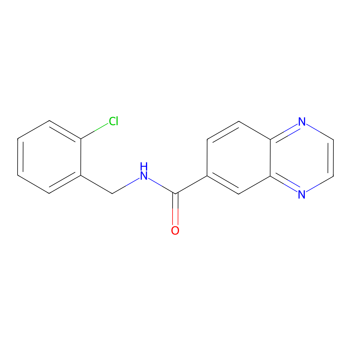 N-[(2-chlorophenyl)methyl]quinoxaline-6-carboxamide molecular structure, CAS 571910-71-9