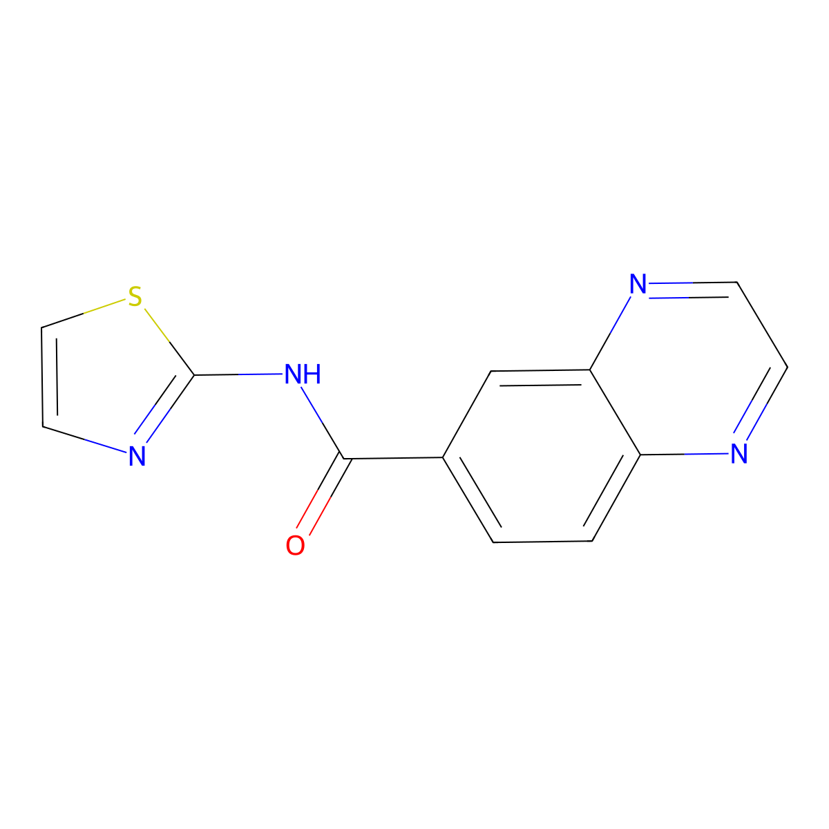 N-(thiazol-2-yl)quinoxaline-6-carboxamide molecular structure, CAS 571910-89-9