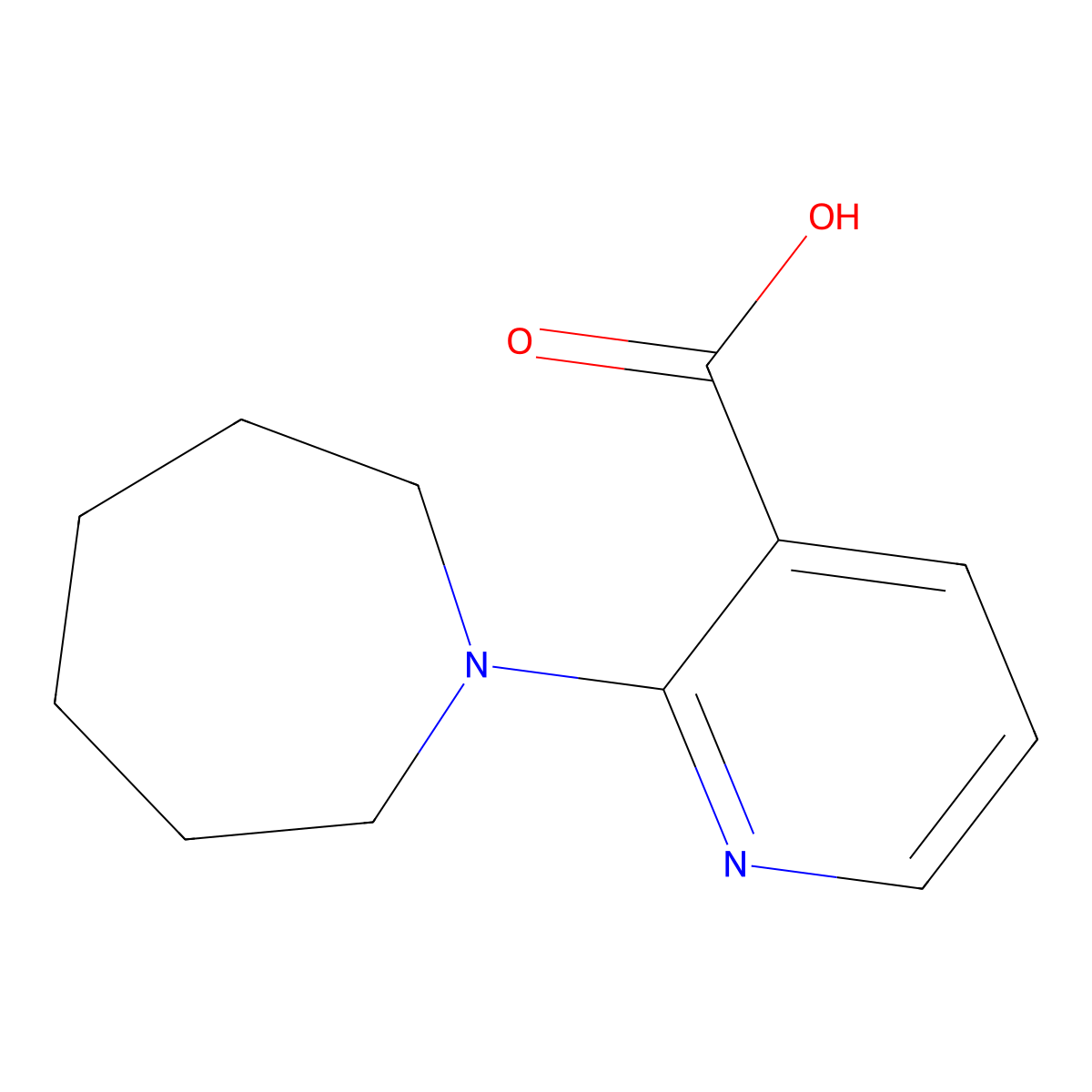 2-Azepan-1-YL-nicotinic acid molecular structure, CAS 571913-22-9