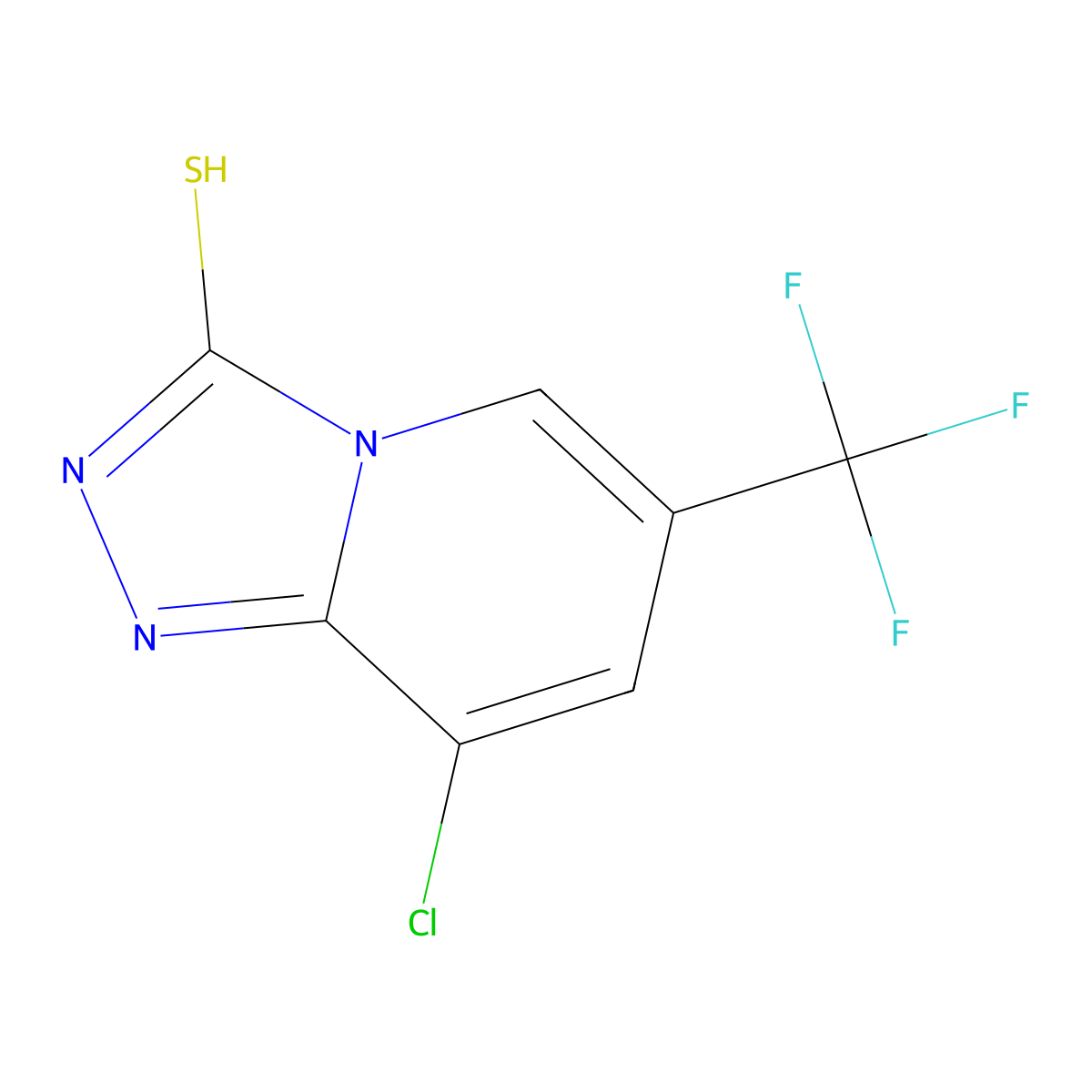 8-Chloro-6-(trifluoromethyl)-[1,2,4]triazolo[4,3-a]pyridine-3-thiol molecular structure, CAS 571917-27-6