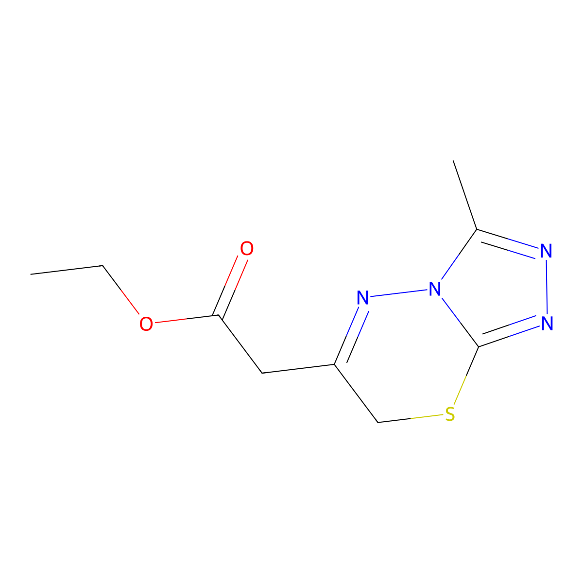 ethyl 2-{3-methyl-7H-[1,2,4]triazolo[3,4-b][1,3,4]thiadiazin-6-yl}acetate molecular structure, CAS 571917-31-2