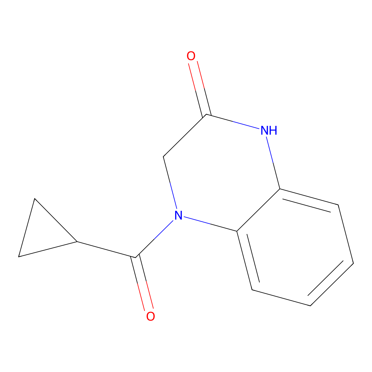 4-(cyclopropanecarbonyl)-3,4-dihydroquinoxalin-2(1H)-one molecular structure, CAS 571918-21-3