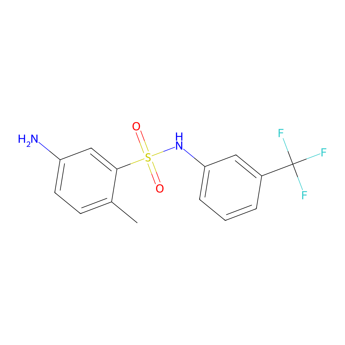 5-amino-2-methyl-N-[3-(trifluoromethyl)phenyl]benzene-1-sulfonamide molecular structure, CAS 571919-21-6