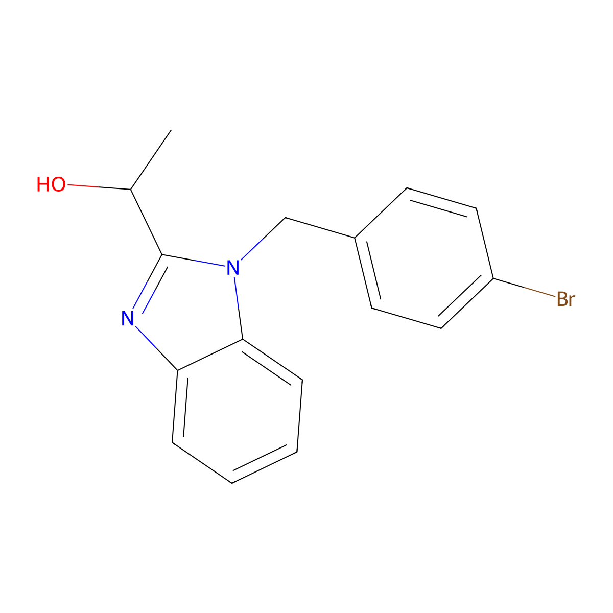 1-(1-(4-bromobenzyl)-1H-benzo[d]imidazol-2-yl)ethanol molecular structure, CAS 571919-57-8