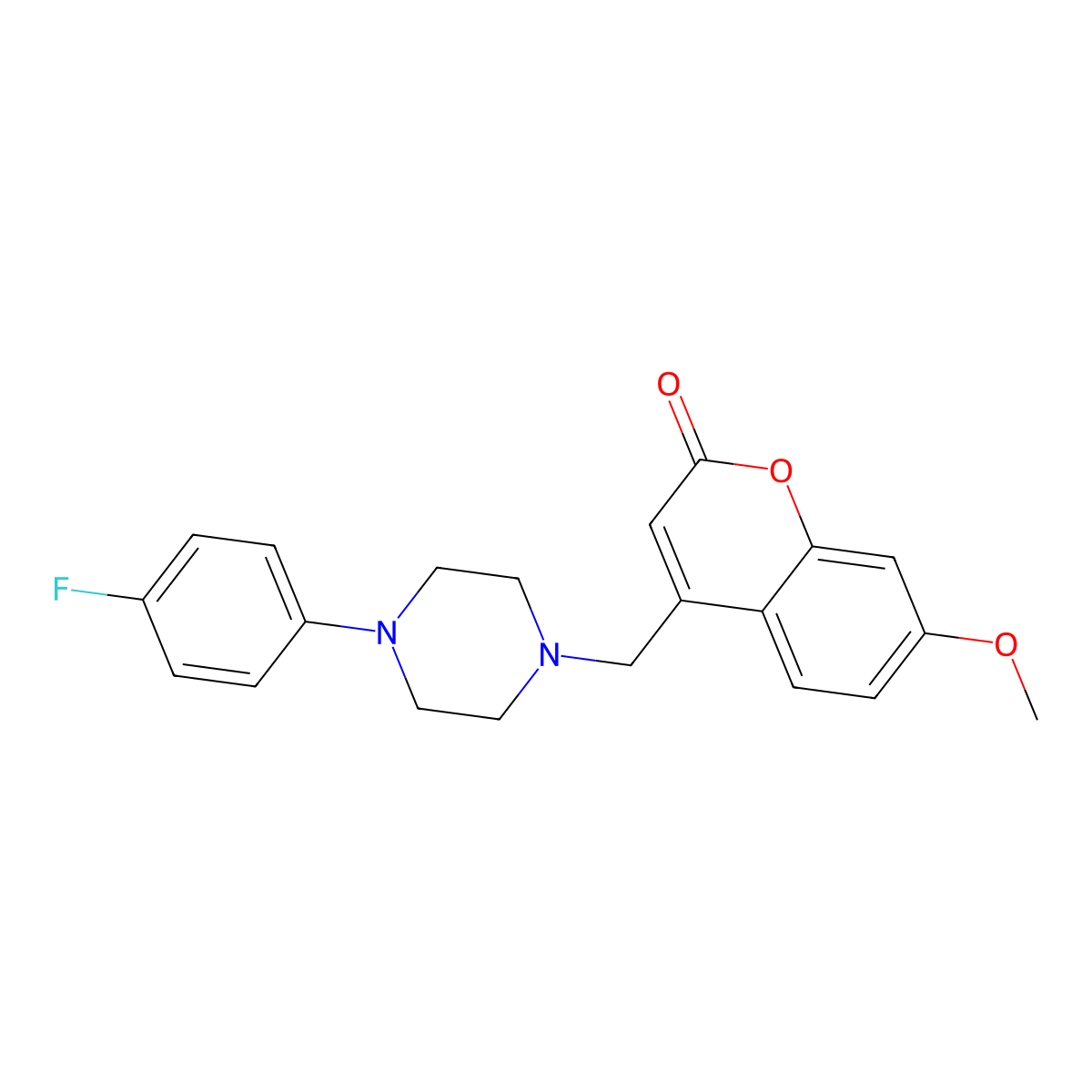 4-((4-(4-fluorophenyl)piperazin-1-yl)methyl)-7-methoxy-2H-chromen-2-one molecular structure, CAS 571921-46-5