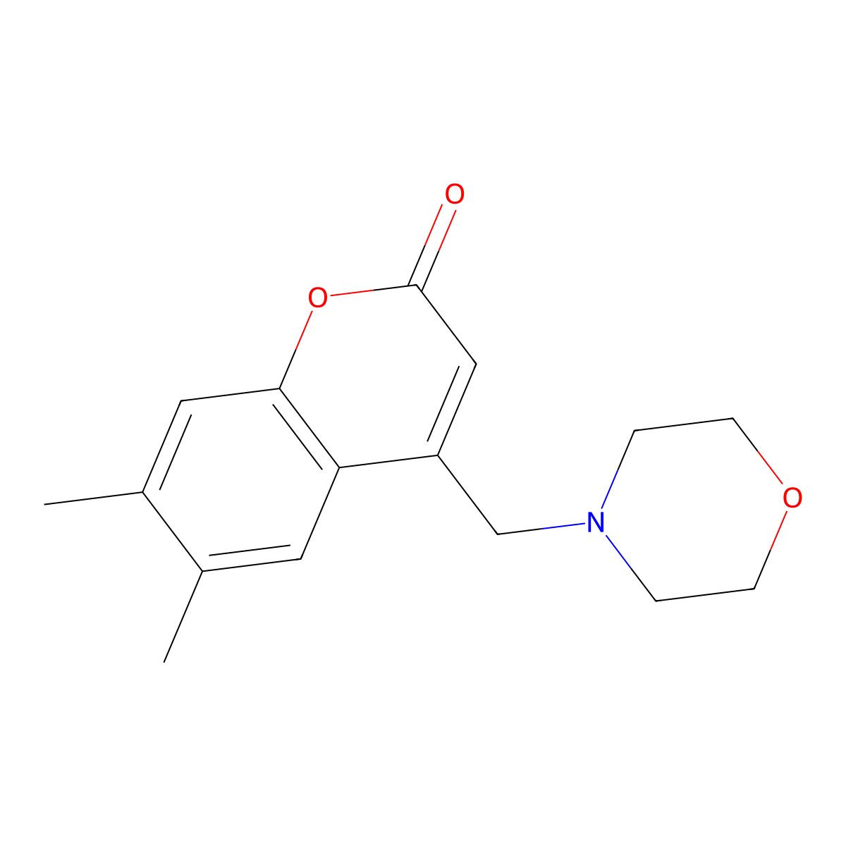 6,7-Dimethyl-4-(morpholin-4-ylmethyl)chromen-2-one molecular structure, CAS 571922-00-4