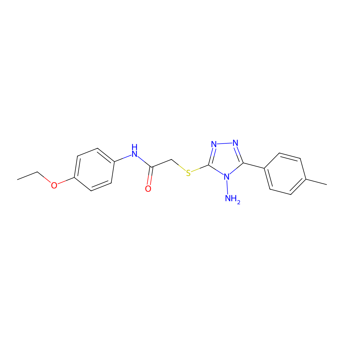 2-[4-amino-5-(4-methylphenyl)(1,2,4-triazol-3-ylthio)]-N-(4-ethoxyphenyl)aceta mide molecular structure, CAS 571922-26-4