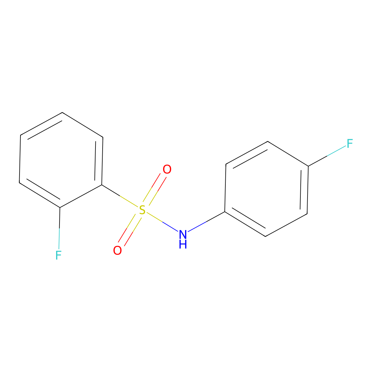 2-fluoro-N-(4-fluorophenyl)benzenesulfonamide molecular structure, CAS 571923-01-8