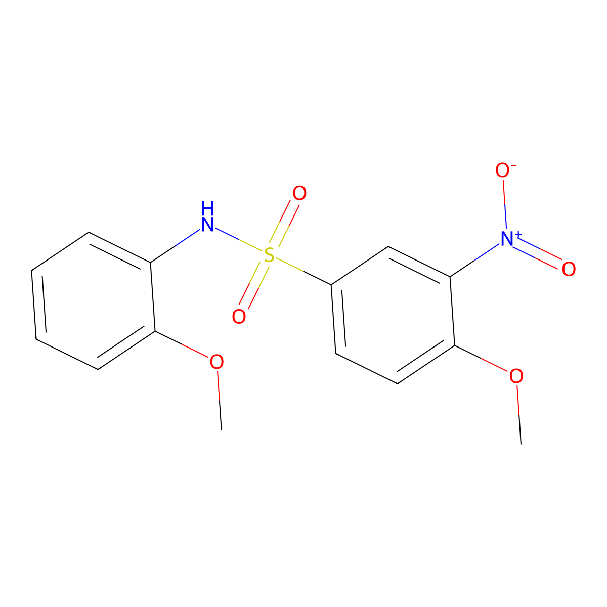 4-methoxy-N-(2-methoxyphenyl)-3-nitrobenzenesulfonamide molecular structure, CAS 571925-11-6