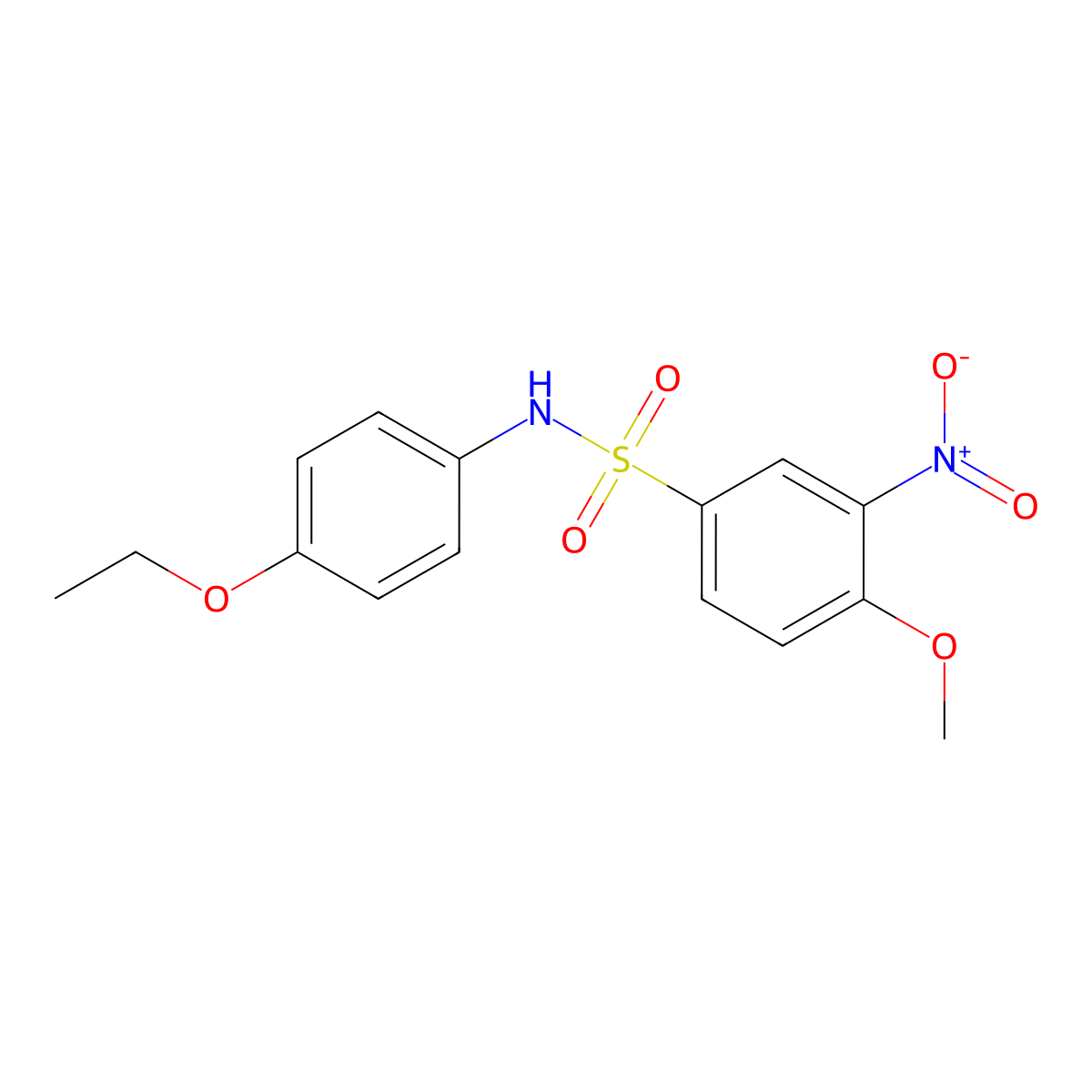 N-(4-ethoxyphenyl)-4-methoxy-3-nitrobenzenesulfonamide molecular structure, CAS 571926-47-1