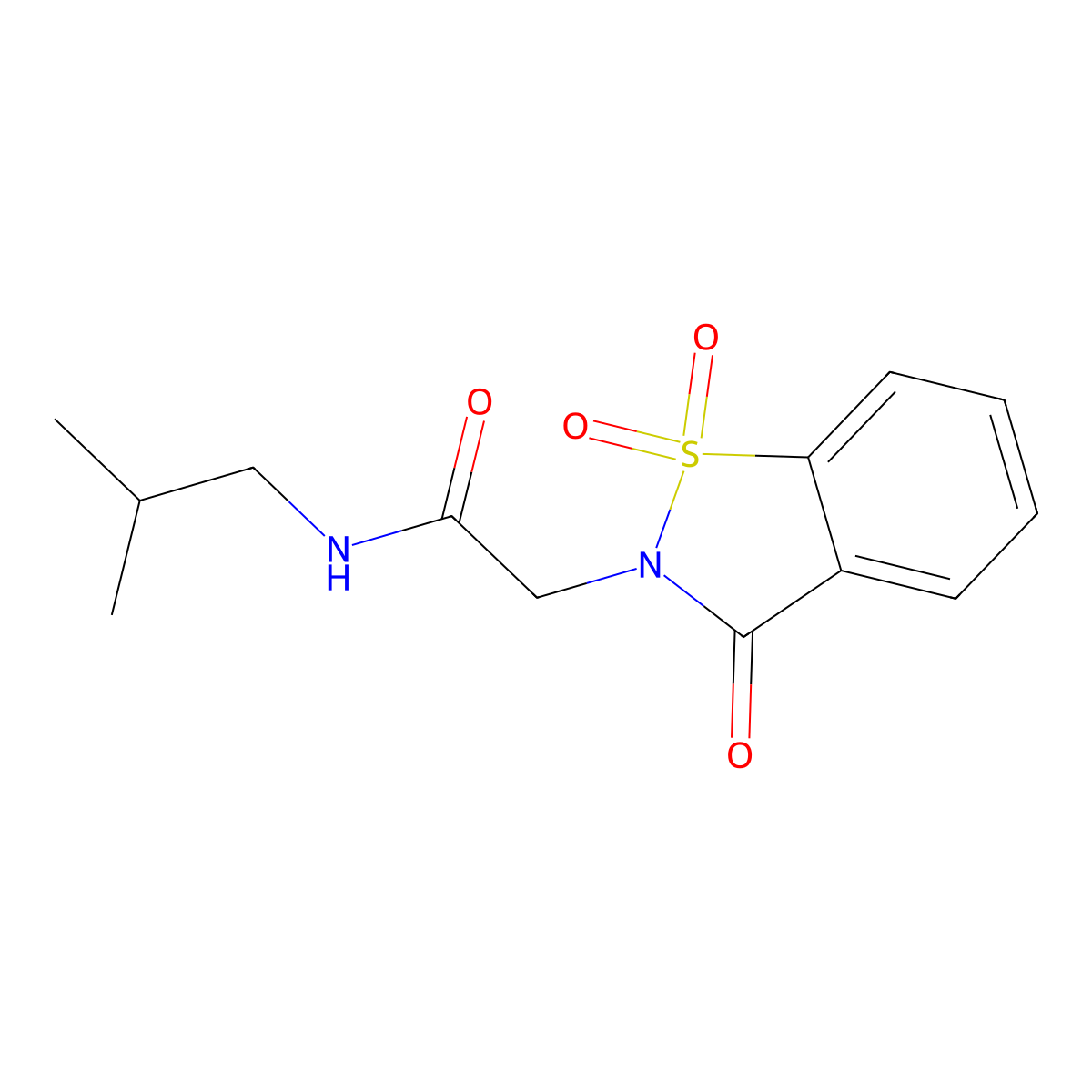 2-(1,1-dioxido-3-oxobenzo[d]isothiazol-2(3H)-yl)-N-isobutylacetamide molecular structure, CAS 571926-51-7