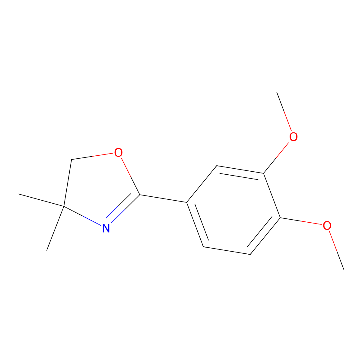 2-(3,4-Dimethoxyphenyl)-4,4-dimethyl-2-oxazoline molecular structure, CAS 57193-17-6