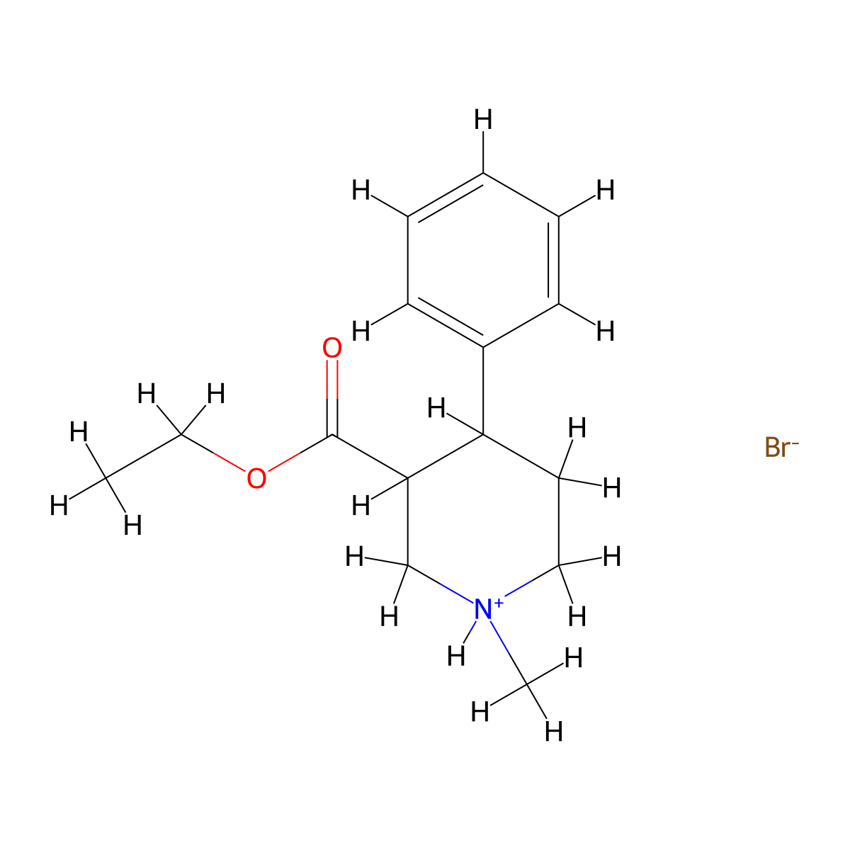 (-)-cis-1-Methyl-4-phenylnipecotic acid ethyl ester hydrobromide molecular structure, CAS 57193-93-8
