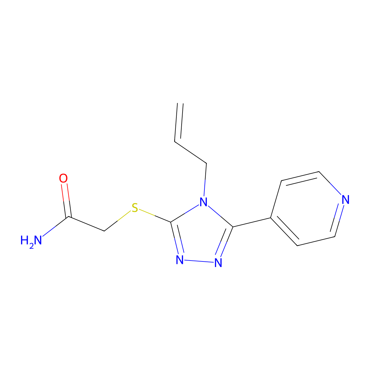 2-[(4-Prop-2-enyl-5-pyridin-4-yl-1,2,4-triazol-3-yl)sulfanyl]acetamide molecular structure, CAS 571932-33-7