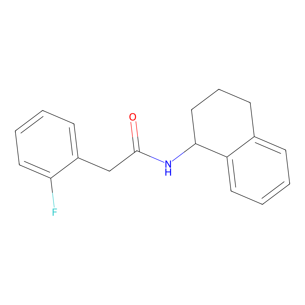 2-(2-fluorophenyl)-N-(1,2,3,4-tetrahydronaphthalen-1-yl)acetamide molecular structure, CAS 571949-64-9