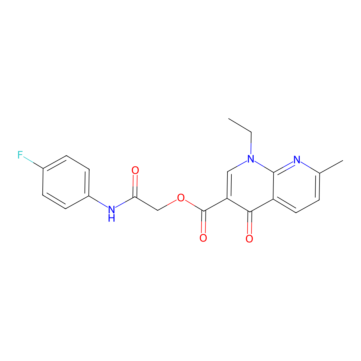 [(4-Fluorophenyl)carbamoyl]methyl 1-ethyl-7-methyl-4-oxo-1,4-dihydro-1,8-naphthyridine-3-carboxylate molecular structure, CAS 571949-67-2