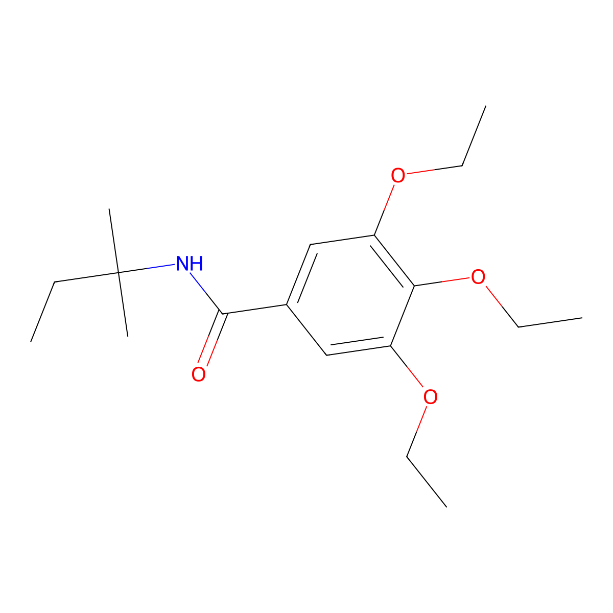 3,4,5-triethoxy-N-(2-methylbutan-2-yl)benzamide molecular structure, CAS 571950-65-7